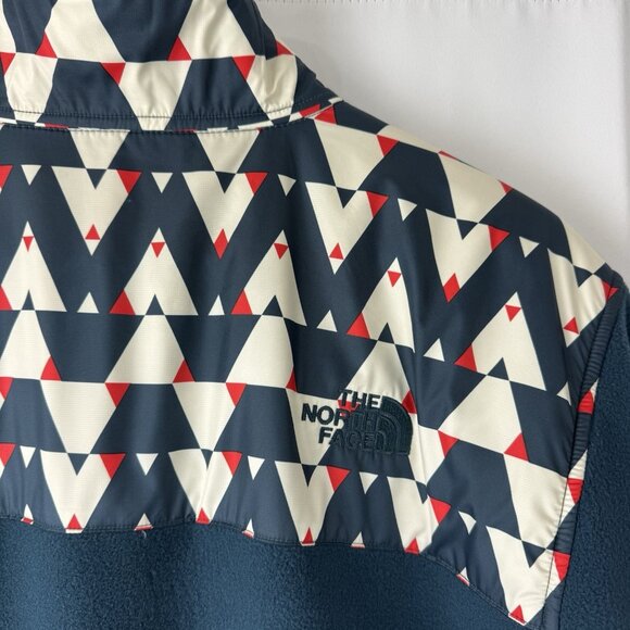 The North Face Mens Fleece Jacket L Large 300 Tundra Teal Geo Print Full Zip - Picture 6 of 10